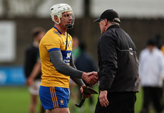 Conor Cleary shakes hands with Brian Lohan at full time 16/3/2024