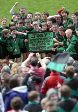 St. Joseph's Terenure celebrate winning in front of their supporters 30/4/2013