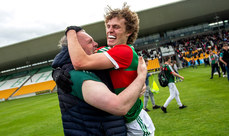Michael Gallagher celebrates with Diarmuid Duffy after the game 25/6/2022