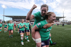 Edel McMahon and Cliodhna Moloney celebrate after he game 27/4/2024