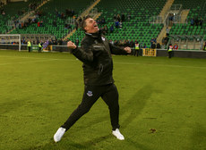 Kevin Doherty celebrates in front of supporters at the end of the game 16/11/2024