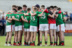 The Mayo team huddle ahead of the game 5/7/2019
