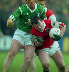 Cathal O'Rourke is tackled by Michael O'Brien 15/5/1994