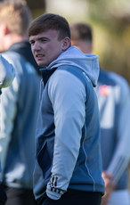 Jack Murphy inspects the pitch ahead of the game 19/10/2024