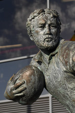 A view of the Ray Gravell statue at Parc y Scarlets ahead of the game 25/10/2024