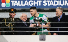 Lee Grace with President Michael D. Higgins before lifting the President’s Cup 9/2/2024
