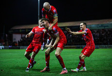 Sean Boyd celebrates scoring his side’s second goal from a penalty 18/10/2024