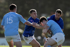 Conor Dean and Michael Silvester tackle Colm Quilligan 19/10/2024