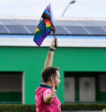 Alex Frasson with a URC unity flag 12/10/2024