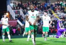 Mallik Dijksteel celebrates after scoring his side's sixth goal of the match 18/10/2024