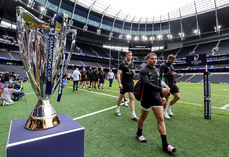 Antoine Dupont walks past the Investec Champions Cup as he arrives 24/5/2024