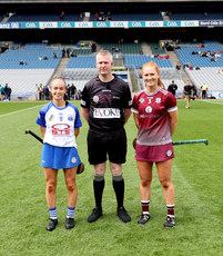 Lorraine Bray with Ray Kelly and Roisin Black at the coin toss 7/7/2024