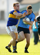 Cormac Costello is tackled by Kevin Fahey 18/4/2015