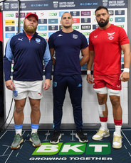 Armand van der Merwe with Federico Vedovelli and Josh Macleod at the coin toss 18/10/2024