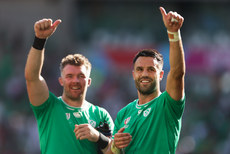 Peter O’Mahony and Conor Murray applaud fans after the game 9/9/2023