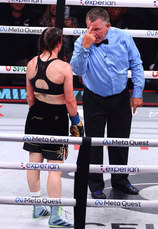 Katie Taylor has a point deducted by referee Jon Schorle 15/11/2024