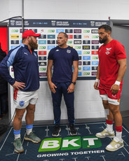 Armand van der Merwe with Federico Vedovelli and Josh Macleod at the coin toss 18/10/2024