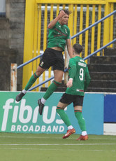 Frankie Hvid celebrates scoring a goal 26/10/2024