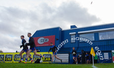 The Errigal Ciaran players enter the pitch ahead of the game 10/11/2024