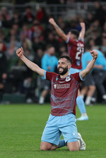 David Webster celebrates at the final whistle 10/11/2024