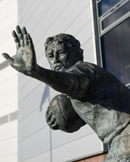 A view of the Ray Gravell statue at Parc y Scarlets ahead of the game 25/10/2024