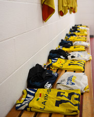 A view of the Zebre Parma changing room ahead of the game 25/10/2024