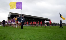 Both teams line out for the parade ahead of the game 20/10/2024 