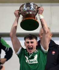 Conor McAteer lifts the cup 27/10/2024