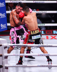 Abel Ramos (right) lands a punch on Mario Barrios 15/11/2024