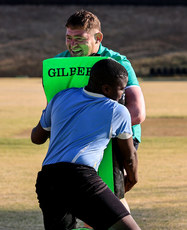 Tadhg Furlong with a member of the team 3/7/2024