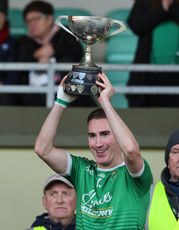 Cathal Moriarty lifts the cup 19/11/2023