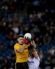 Niall Grimley competes at the throw-in with Aidan O’Shea 19/10/2024