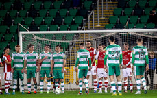 Rovers players form a wall during their attacking free kick 9/2/2024