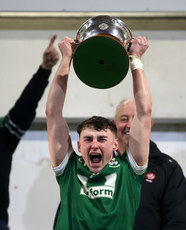 Conor McAteer lifts the cup 27/10/2024