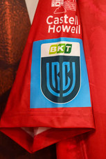 A view of a BKT United Rugby Championship branded sleeve patch before the game 18/10/2024