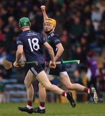 Eoin Connell celebrates with goalscoer Paul McCahey 13/10/2024