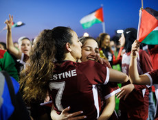 Jennifer Shattara and Sireen Ghattas celebrate after the game 15/5/2024