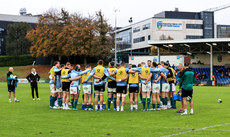 The Ireland team huddle during training 14/11/2024