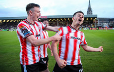 anny Mullen celebrates scoring his side’s second goal late in the game with Daniel Kelly 13/6/2024