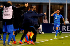 Dimitris Arsenidis celebrates scoring the equalising goal 3/5/2019