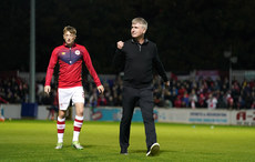 Stephen Kenny with Chris Forrester before the game 18/10/2024