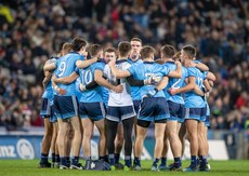 Dublin players gather before the game 23/2/2019