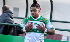 Paolo Odogwu celebrates scoring a try 12/10/2024