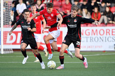 Paul O'Neill in action with Jordan Stewart and Harry Franklin 19/10/2024