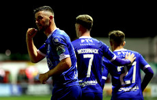 Padraig Amond celebrates scoring the first goal from a penalty 18/10/2024