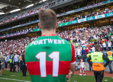 Aidan O’Shea watches as Tyrone players lift the Sam Maguire 11/9/2021