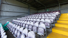 A view of the away fans section at Eamonn Deacy Park  19/4/2024