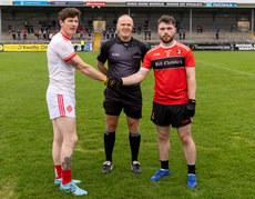 Aaron Fitzgerald, Referee Harry Gleeson, and Eoghan Costelloe 10/11/2024