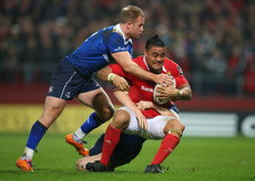 Munster's Francis Saili is tackled by Leinster's Luke Fitzgerald  27/12/2015
