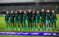 The Ireland team stand for the national anthem 25/10/2024